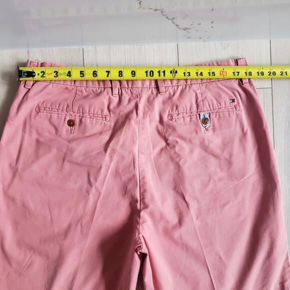 Tommy Hilfiger Shorts Men 36 Red Classic Fit Chino Embroidered Flag Golf 10" - Picture 6 of 8